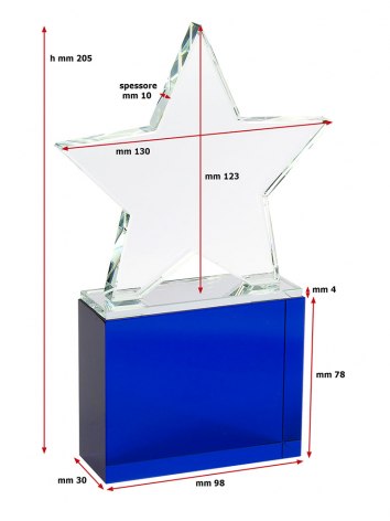 TRANSPARENTES GLAS BLAUE BASIS 130X130X1