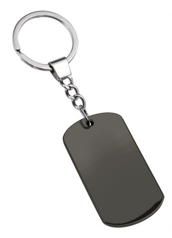 RECTANGULAR KEYCHAIN BLACK CHROMED