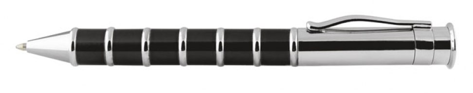 PEN WITH RINGS BLACK AND CHROMED