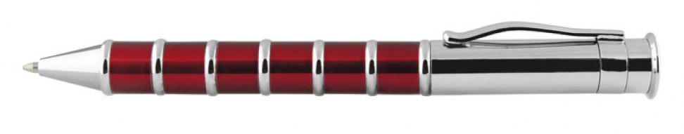 PEN WITH RINGS RED AND CHROMED