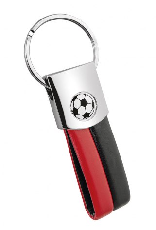 PORTE-CLÉS FOOT PU ROUGE/NOIR SANS BOITE