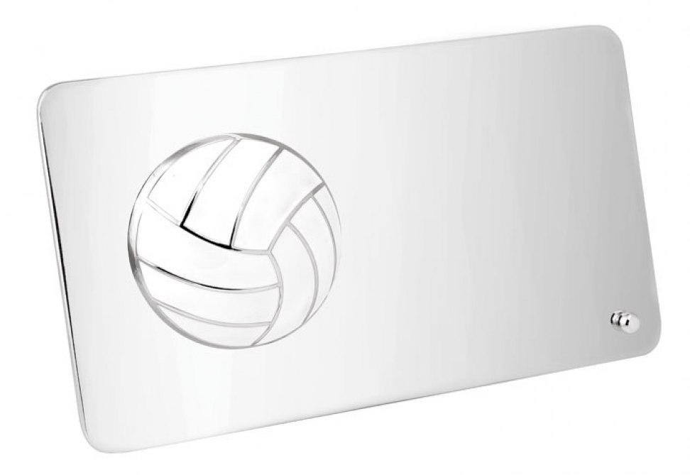 PLAQUE METAL SHINY VOLLEYBALL 88x160 mm