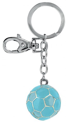 KEY CHAIN FOOTBALL BALL SKY-BLUE