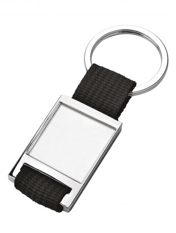KEY CHAIN FABRIC BLACK WITH HOLLOW 25X25