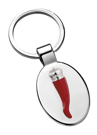 KEY RING HORN AMULET RED