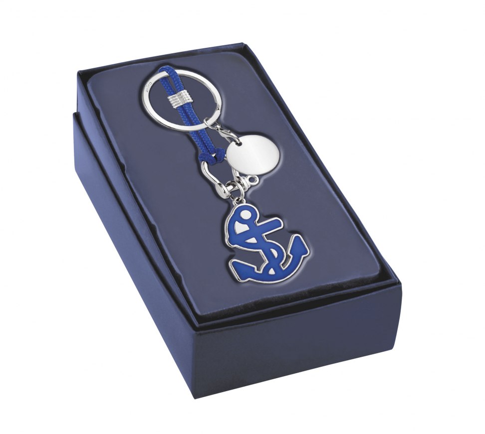KEY RING BLUE ANCHOR WITH TOKEN