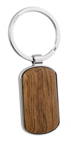 KEY RING RECTANGLE/OVAL WITH WOOD