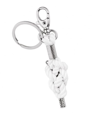 KEY CHAIN FOUR-LEAVE CLOVER/WHITE CORD