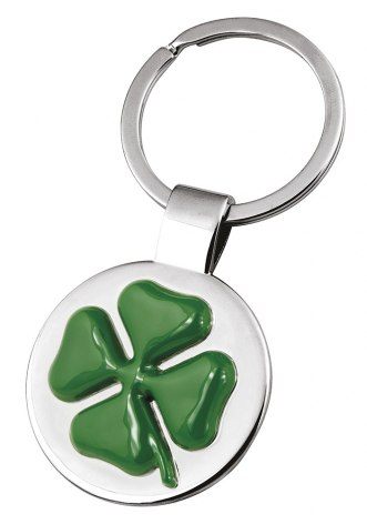 KEY CHAIN FOUR-LEAVE CLOVER GREEN