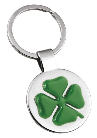 KEY CHAIN FOUR-LEAVE CLOVER GREEN/ HOLL.
